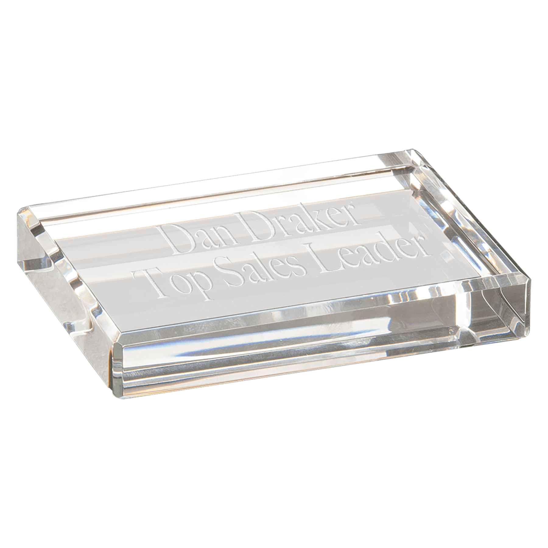 Crystal Rectangle Paperweight - 4" x 3"