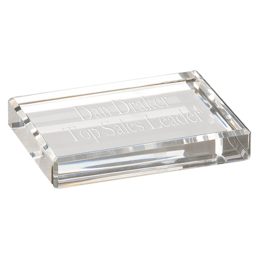 Crystal Rectangle Paperweight - 4" x 3"