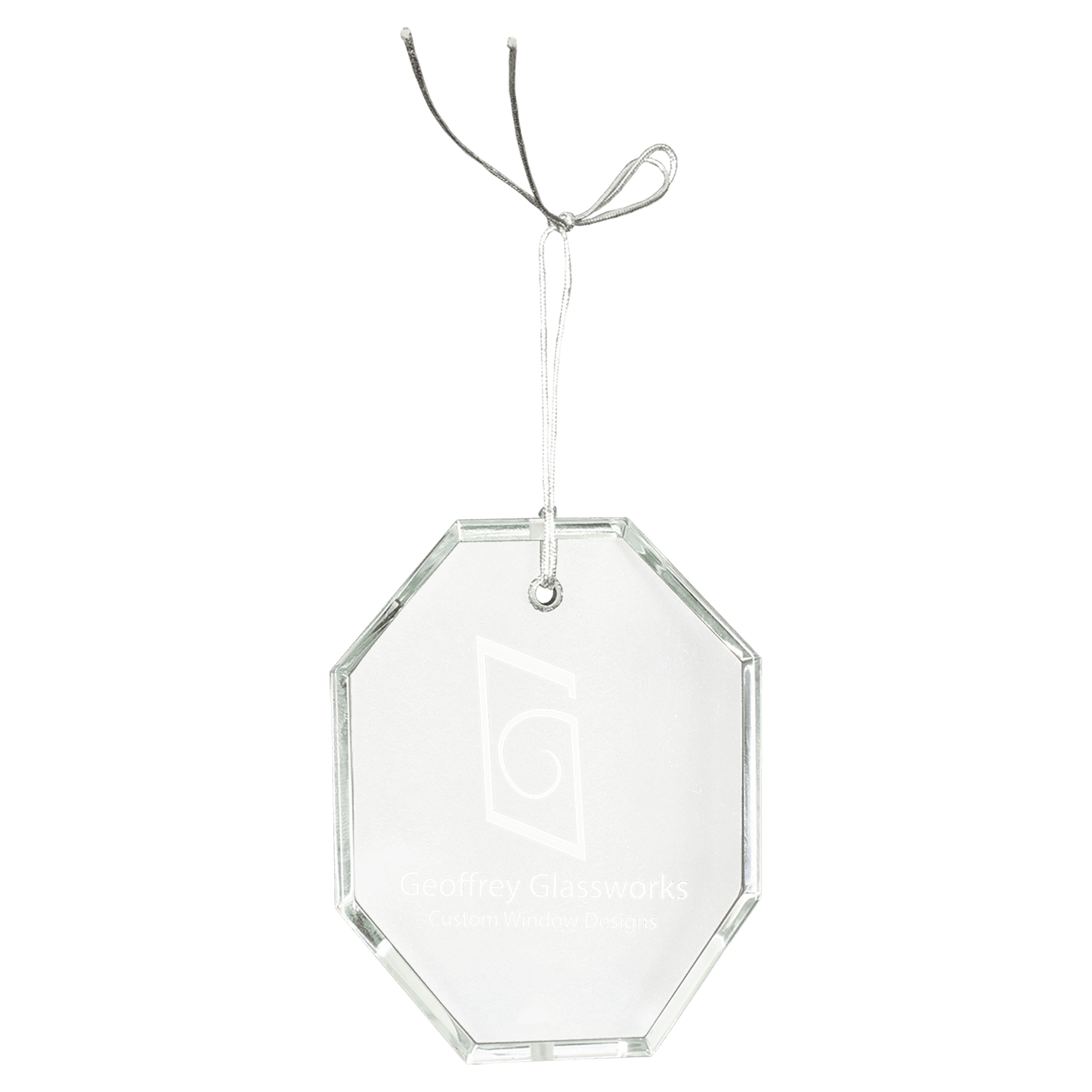 Crystal Octagon Ornament - 3 1/2"