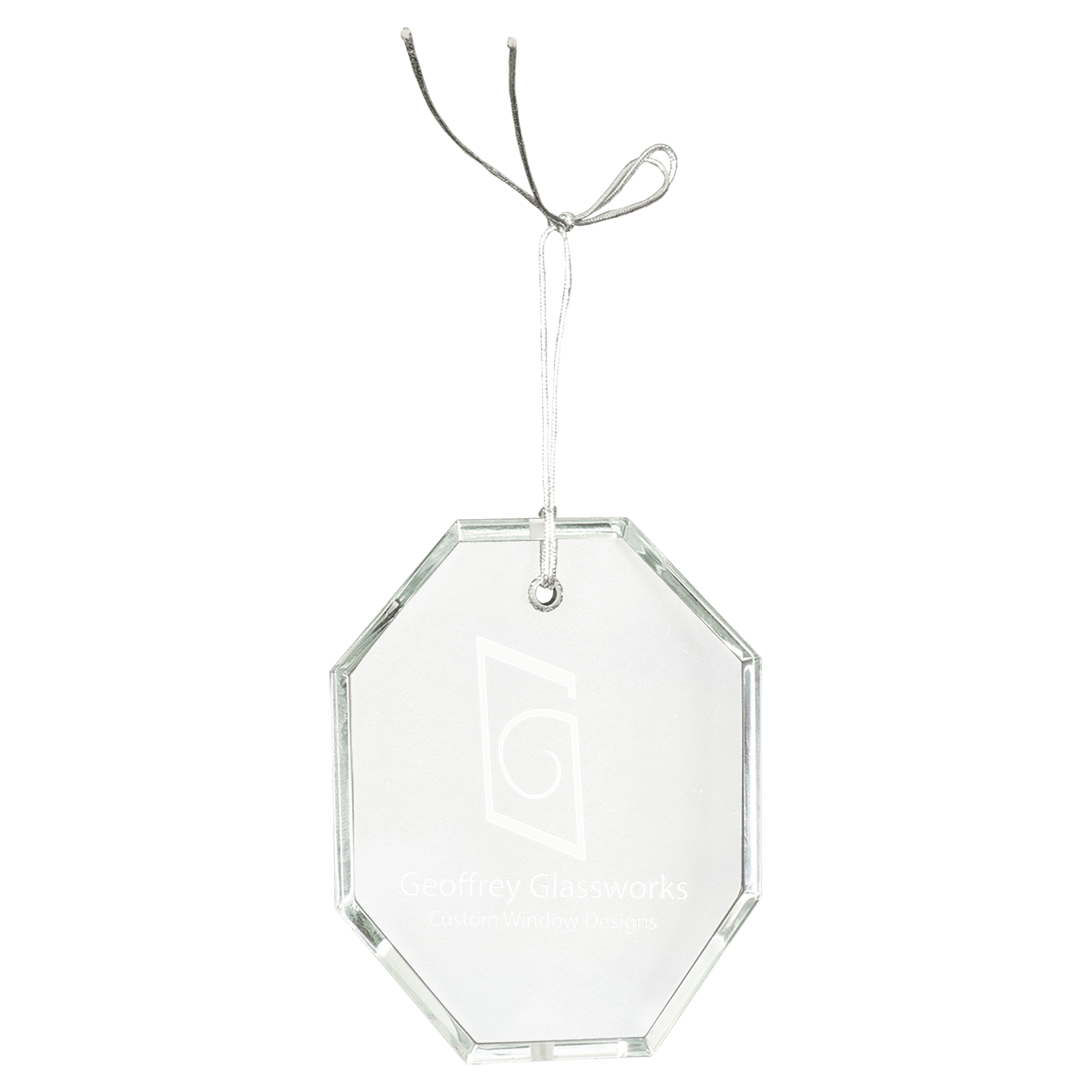 Crystal Octagon Ornament - 3 1/2"