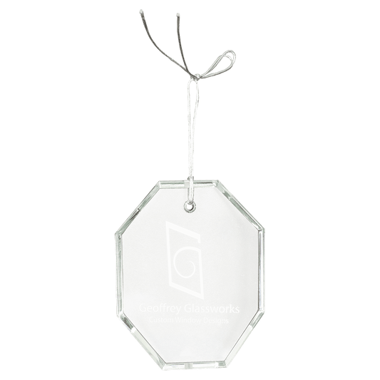 Crystal Octagon Ornament - 3 1/2"