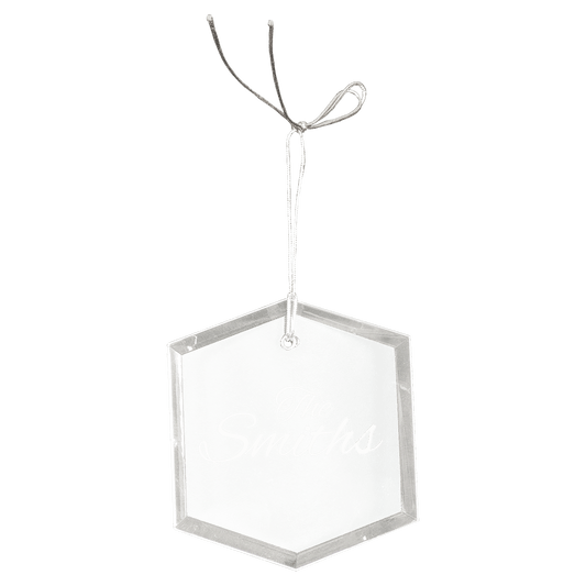 Crystal Hexagon Ornament - 3"