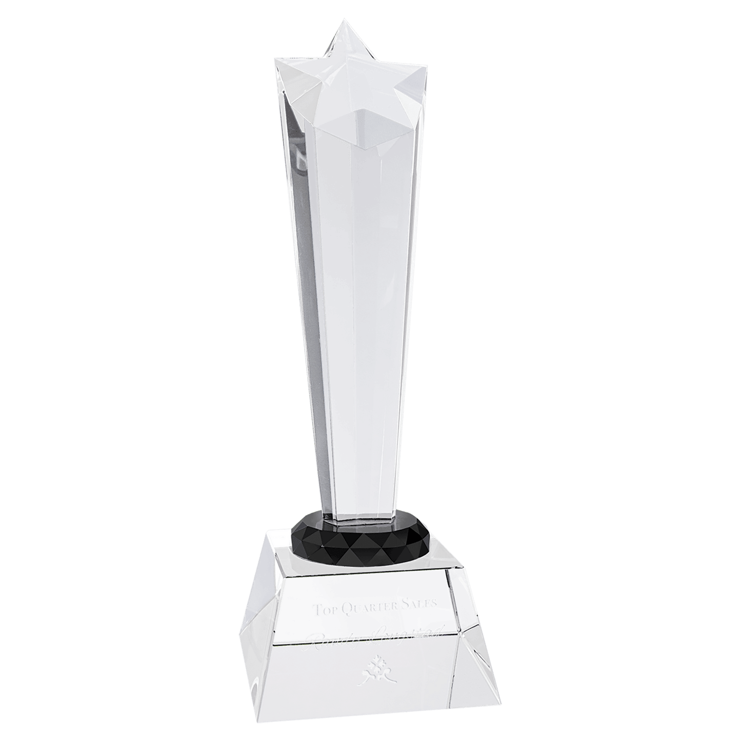 Crystal Rising Star with Clear Base - 9"