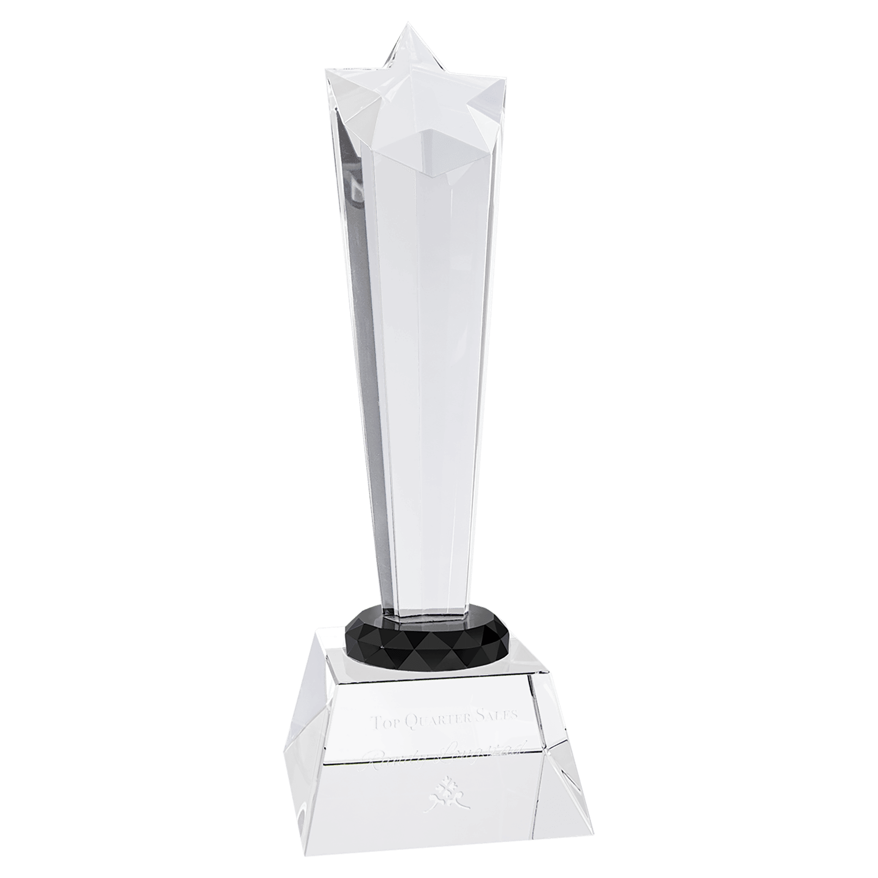 Crystal Rising Star with Clear Base - 9"