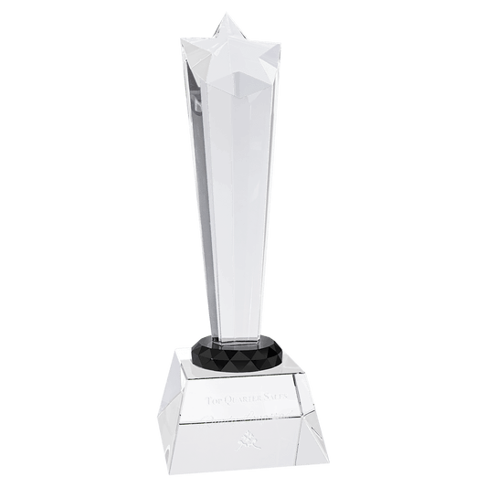 Crystal Rising Star with Clear Base - 9"