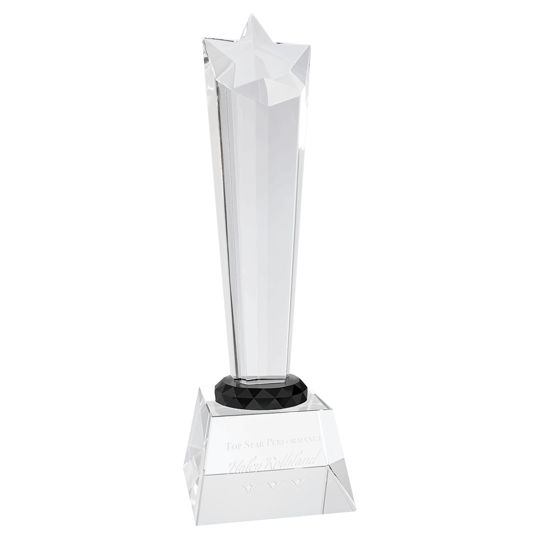 Crystal Rising Star with Clear Base - 10"