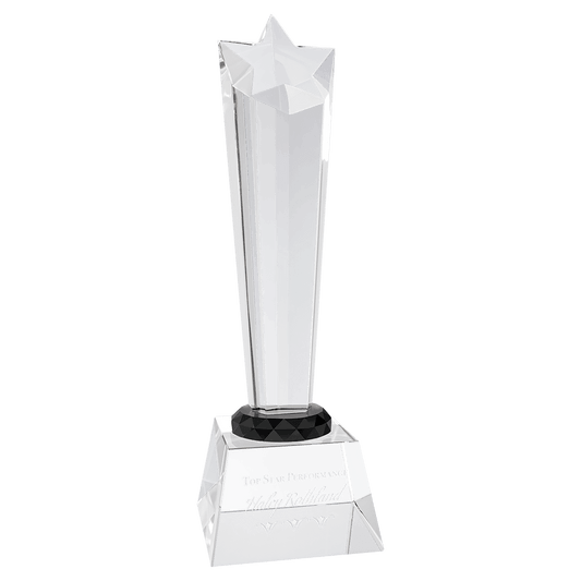 Crystal Rising Star with Clear Base - 10"