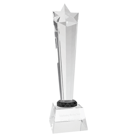 11 3/4" Crystal Rising Star with Clear Base