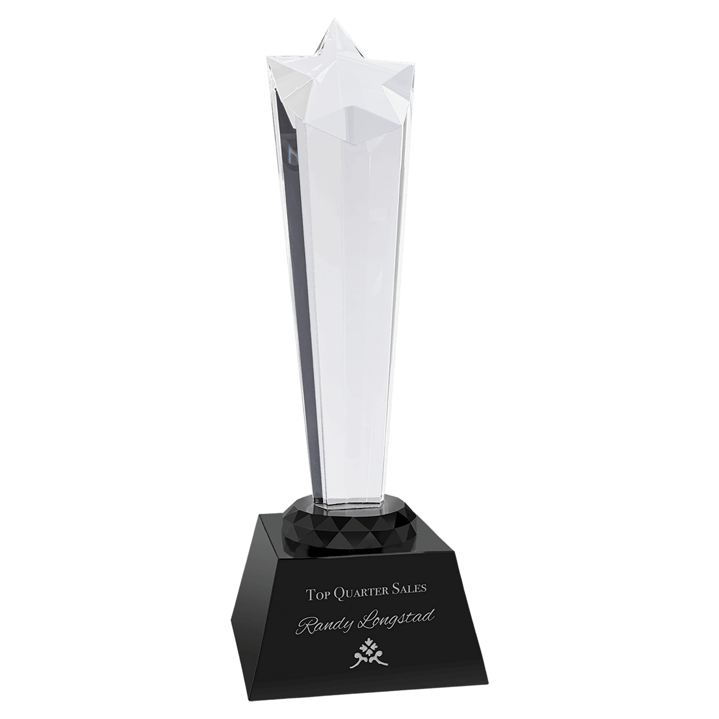 Crystal Rising Star with Black Base - 9"
