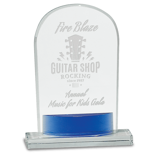 Crystal Arch with Blue Accent - 8 1/2"