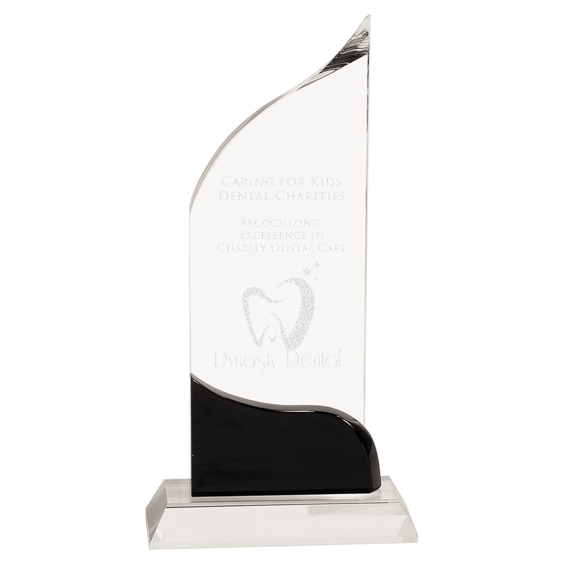 Clear Crystal Wave with Black Accent - 10"