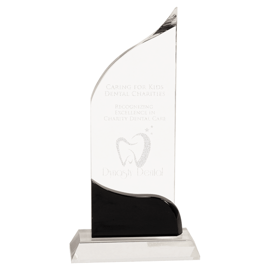 Clear Crystal Wave with Black Accent - 10"