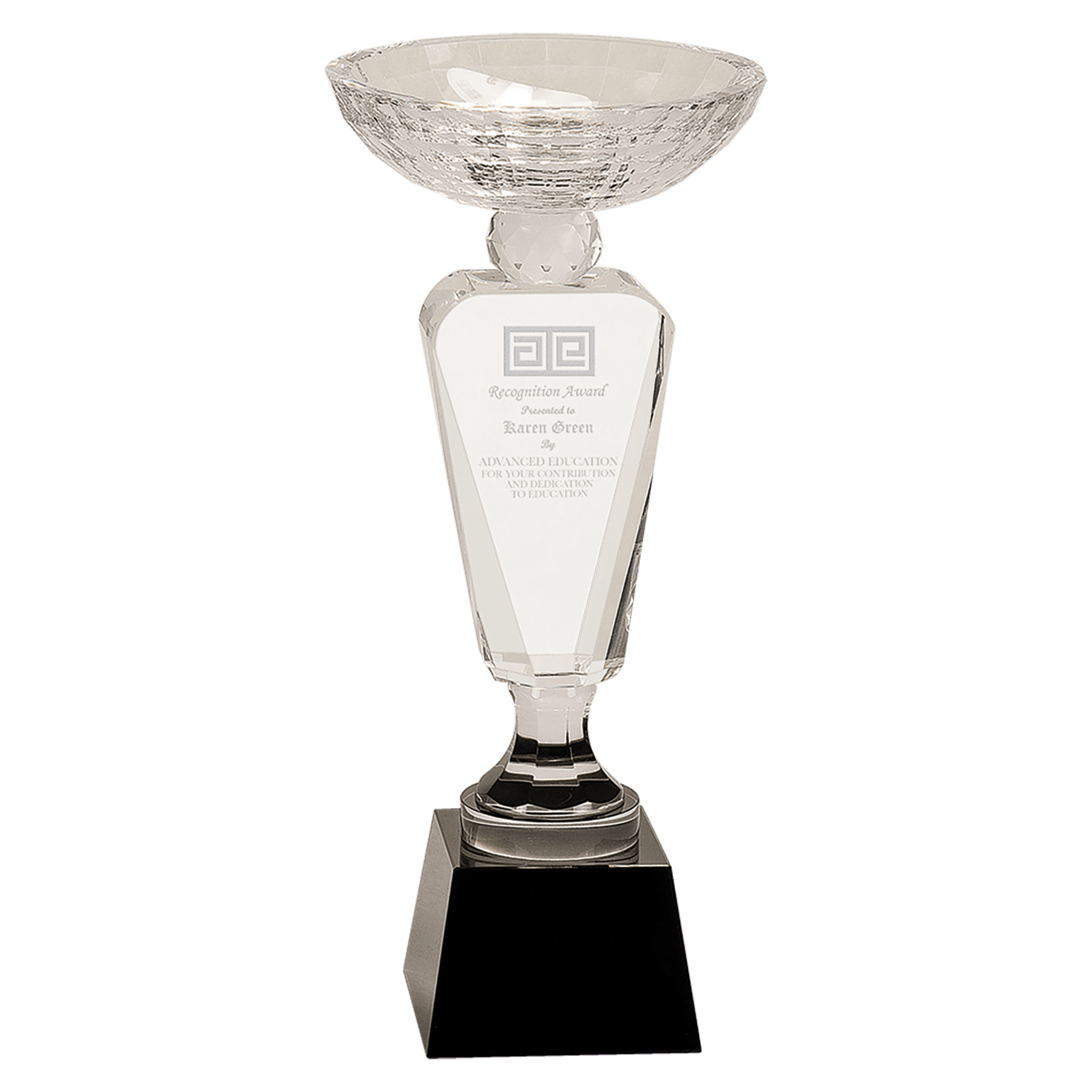 Clear Crystal Cup with Black Pedestal Base - 12"