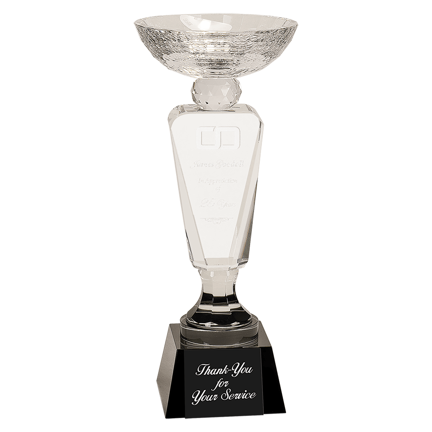 Clear Crystal Cup with Black Pedestal Base - 11"