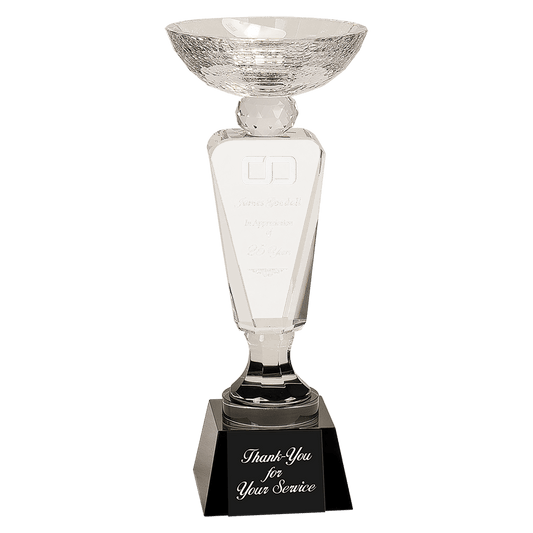 Clear Crystal Cup with Black Pedestal Base - 11"