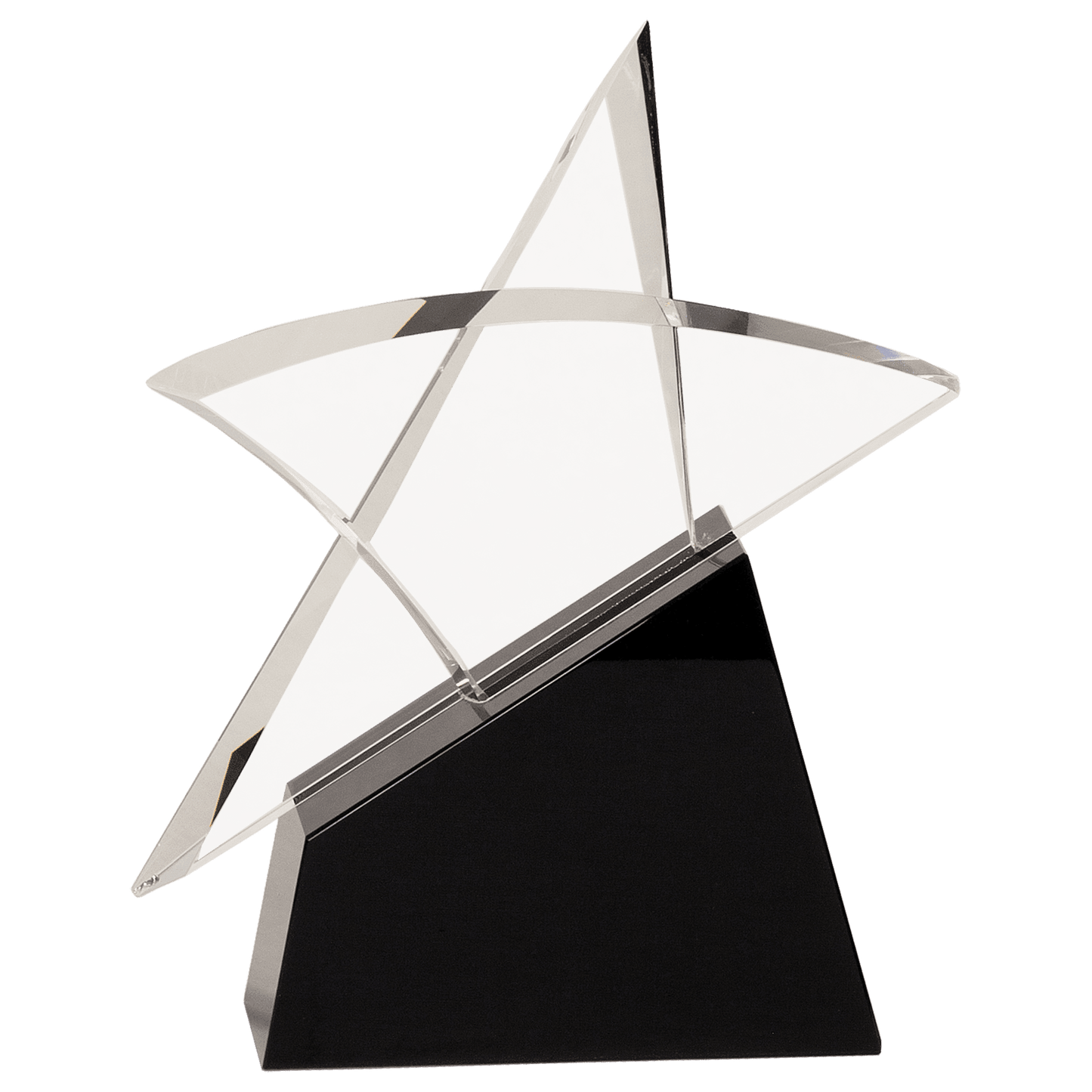 Clear Crystal Outline Star on Black Base - 8 3/4"