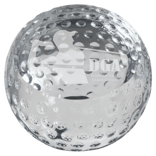 Crystal Golf Ball Paperweight - 3 1/8"
