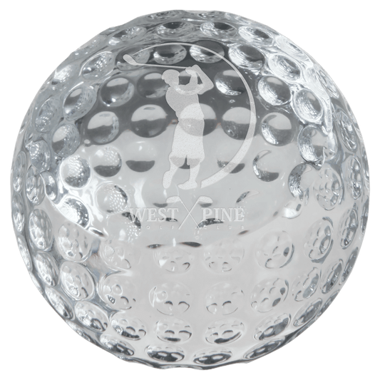 Crystal Golf Ball Paperweight - 2 3/8"
