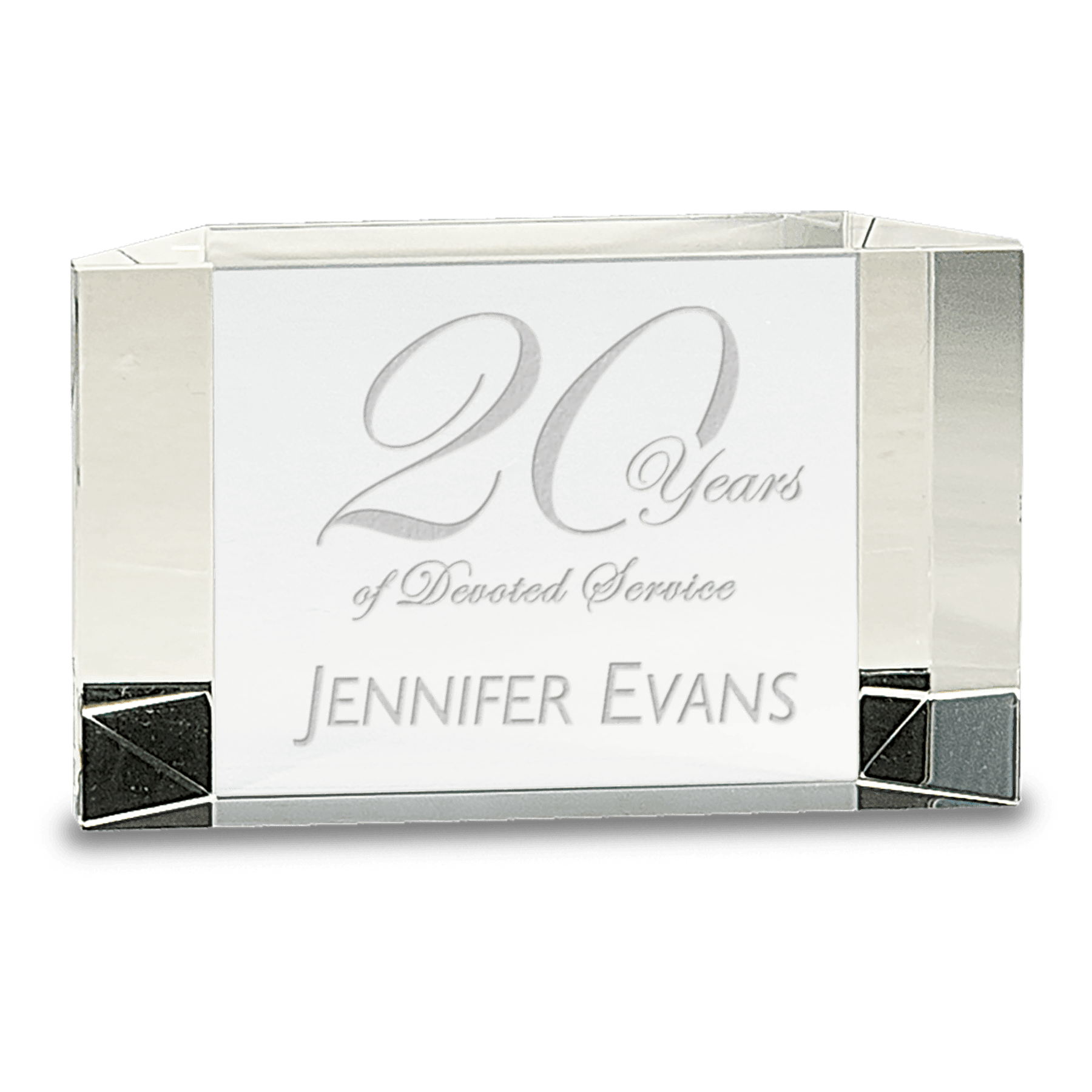 Clear Crystal Facet Block - 5" x 3"