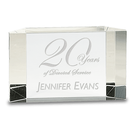 5" x 3" Clear Crystal Facet Block