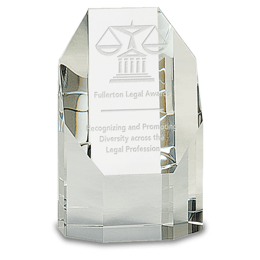 Clear Crystal Octagon Tower - 5"