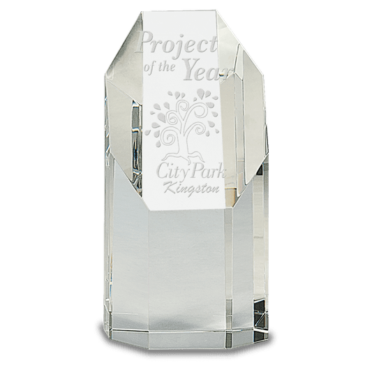 Clear Crystal Octagon Tower - 6 1/4"