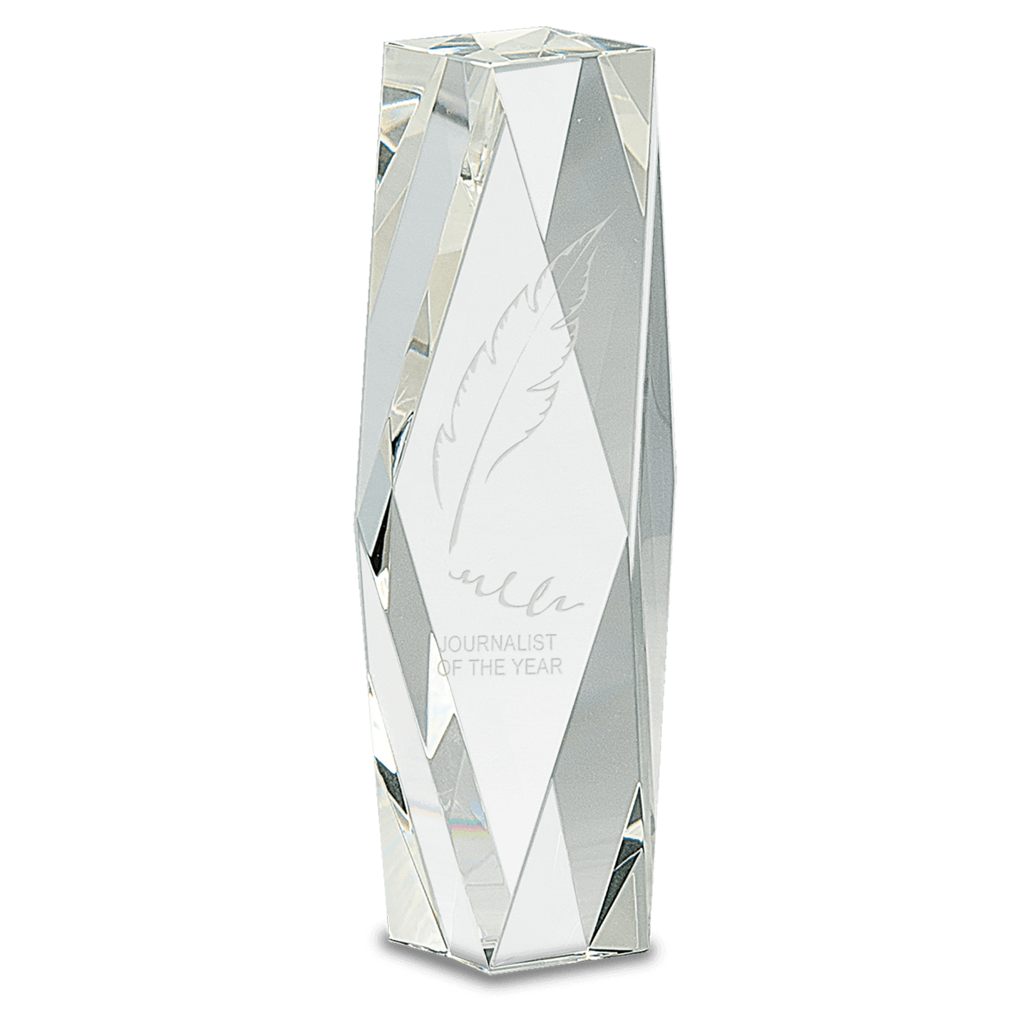 Clear Crystal Facet Tower - 8"