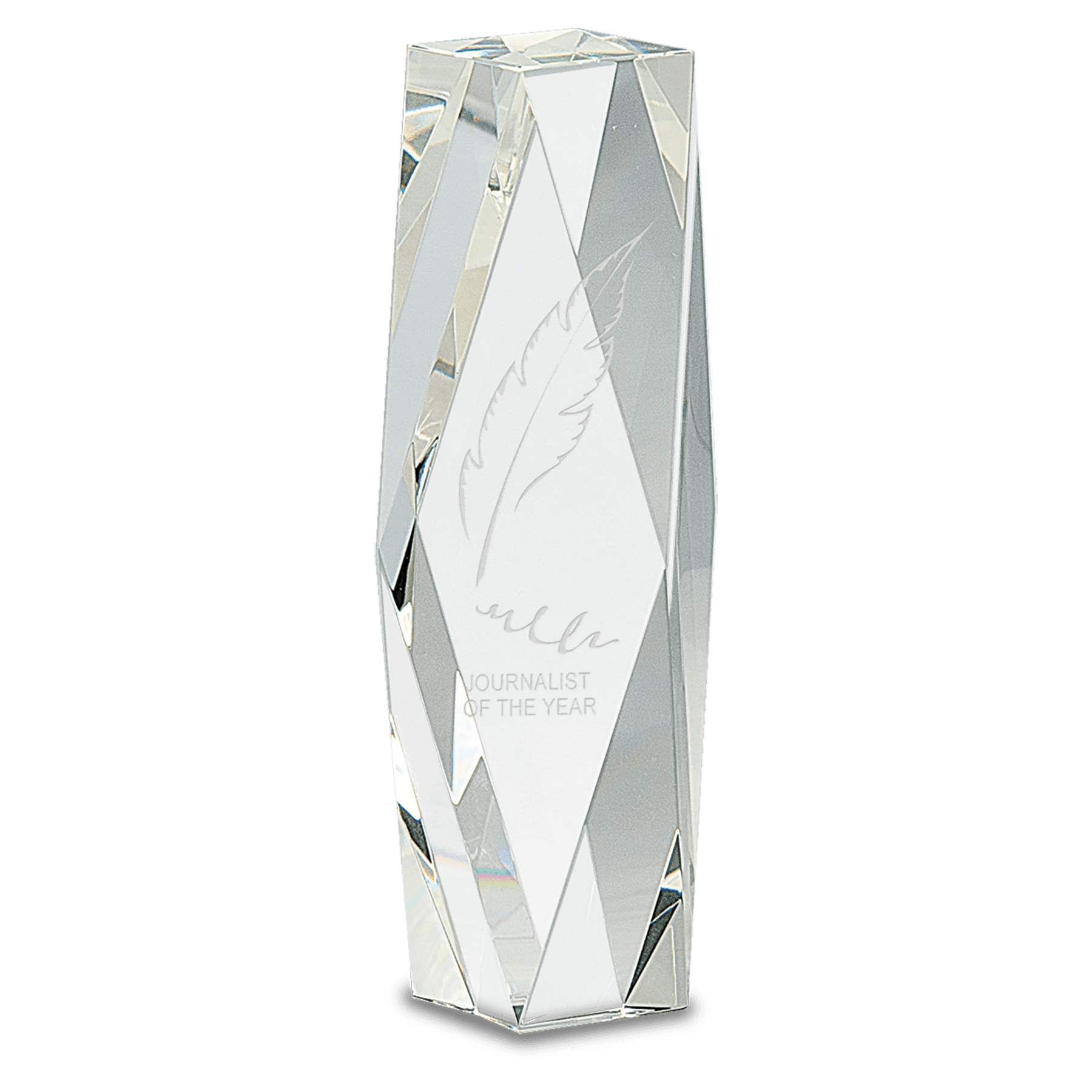 Clear Crystal Facet Tower - 8"
