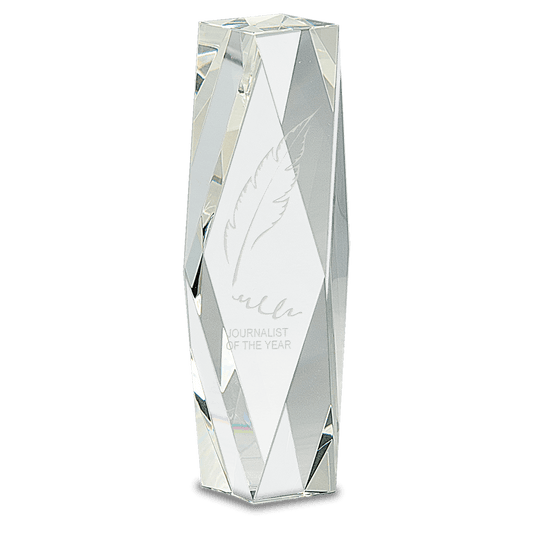 Clear Crystal Facet Tower - 8"
