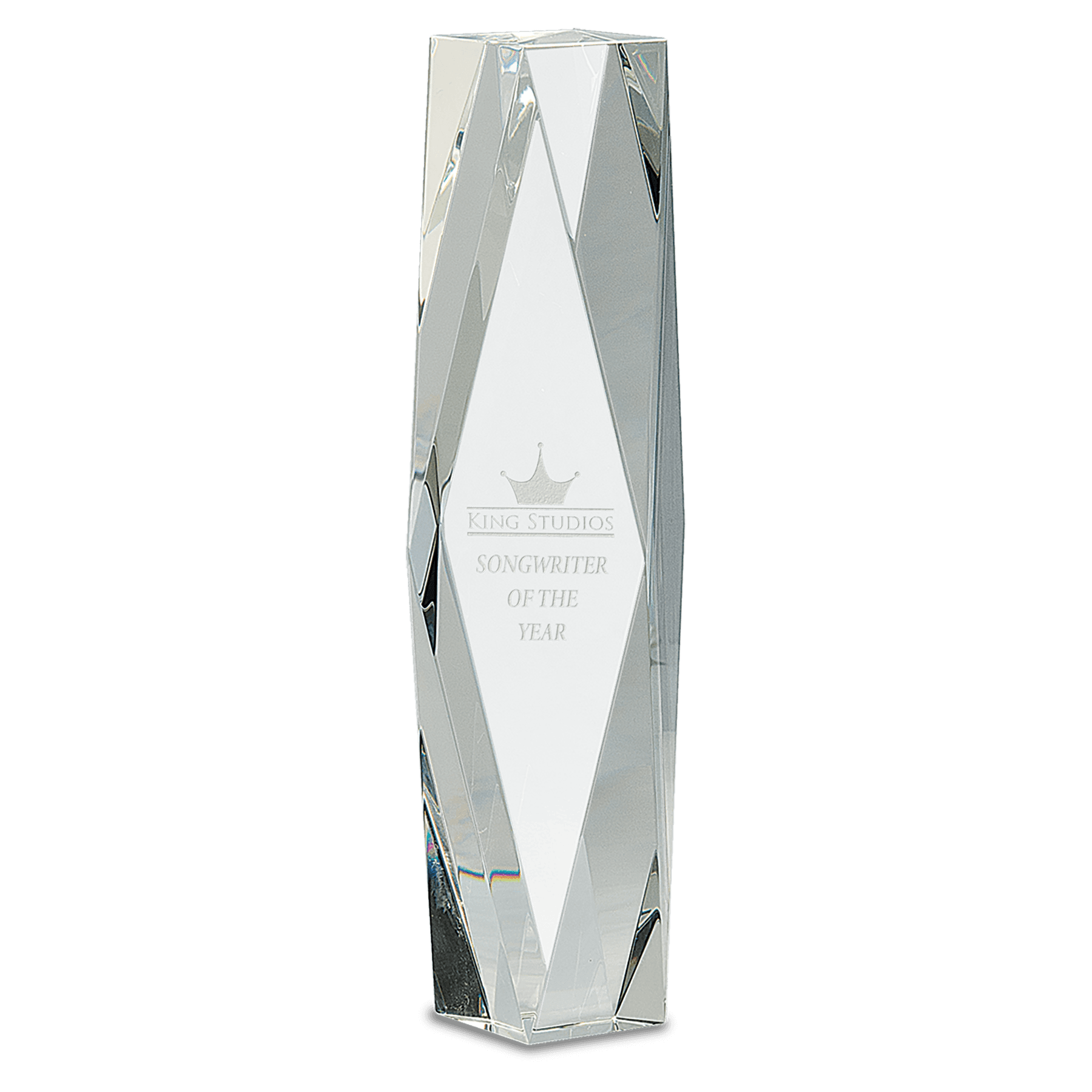 Clear Crystal Facet Tower - 12"