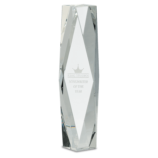 Clear Crystal Facet Tower - 12"