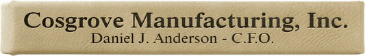 Light Brown Engravable Leatherette Single Pen Case - 6 1/2" x 1"