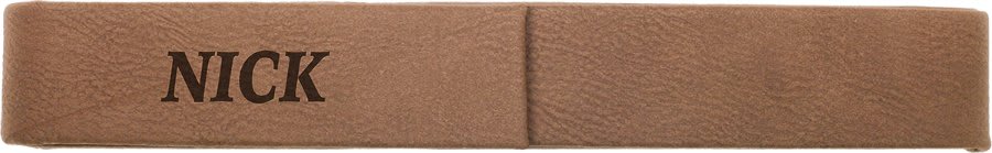 Dark Brown Engravable Leatherette Single Pen Case - 6 1/2" x 1"