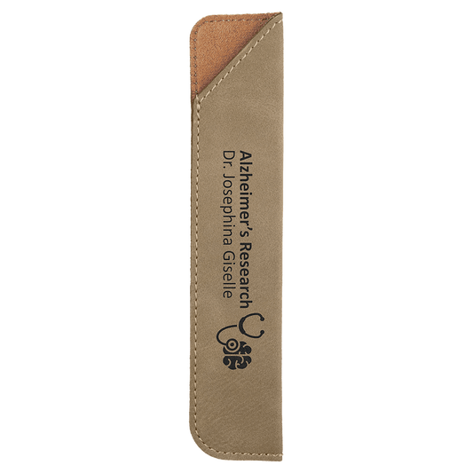 Light Brown Engravable Leatherette Pen Sleeve - 6 1/4"