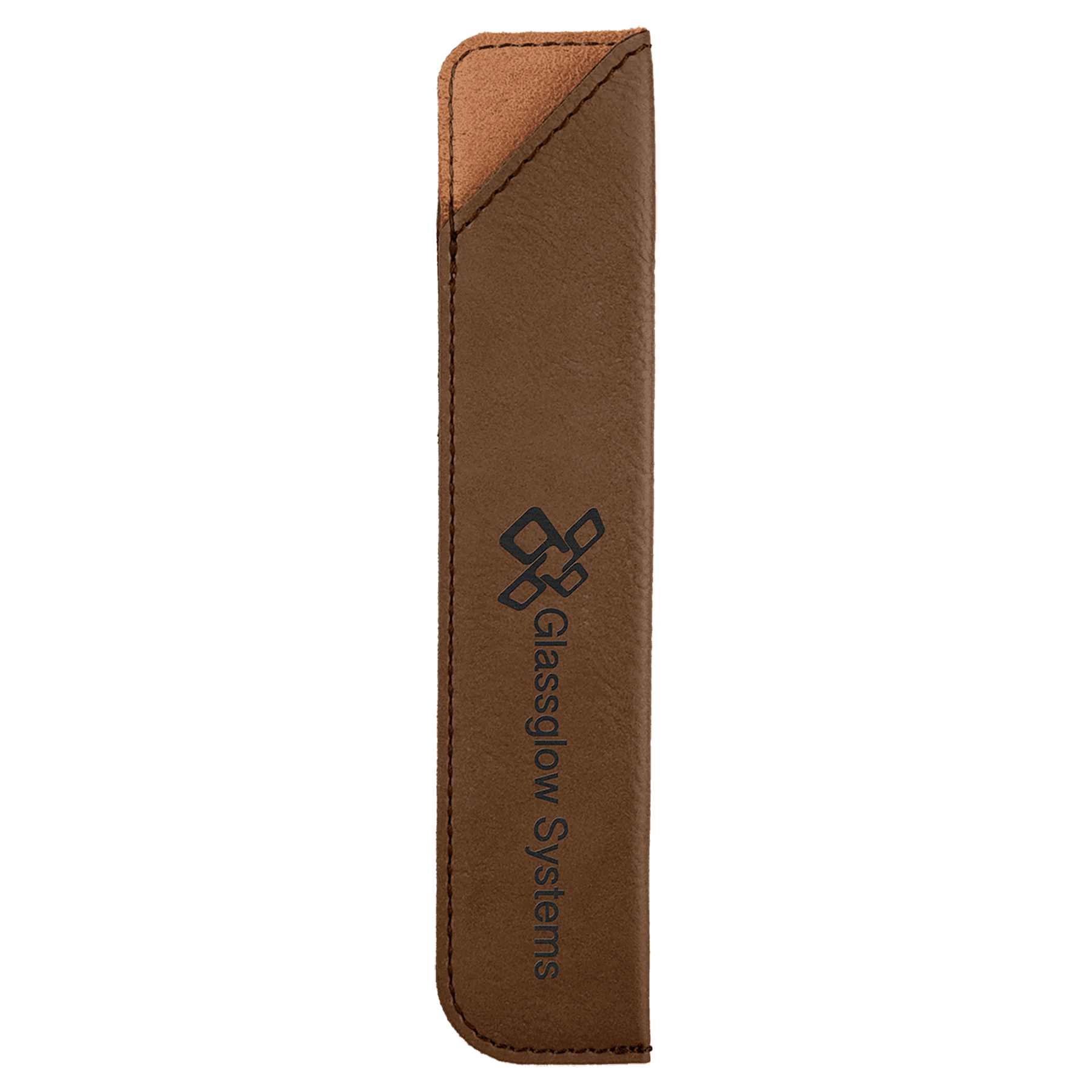 Dark Brown Engravable Leatherette Pen Sleeve - 6 1/4"