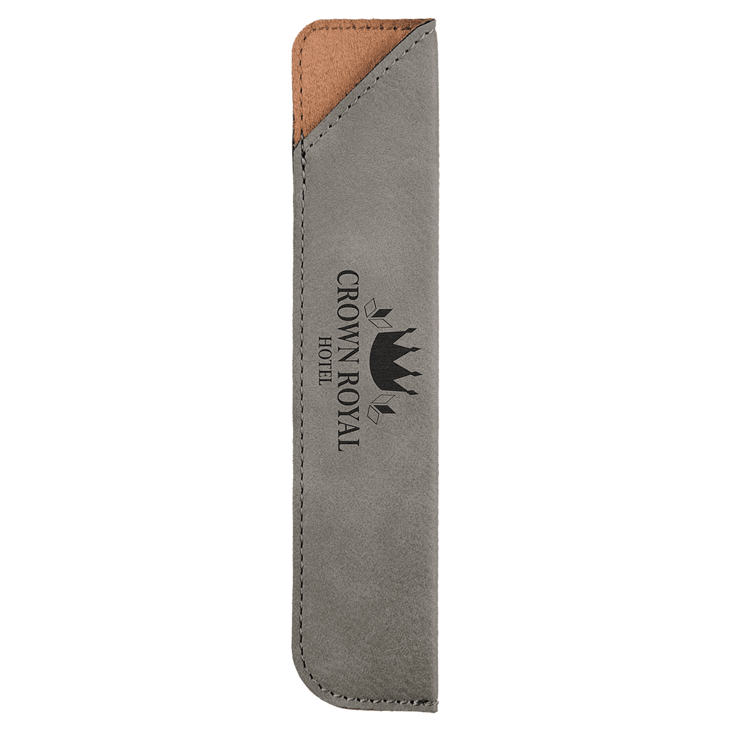 6 1/4" Gray Laserable Leatherette Pen Sleeve
