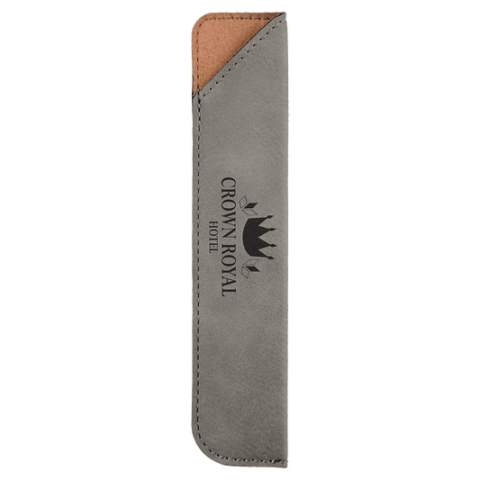 6 1/4" Gray Laserable Leatherette Pen Sleeve