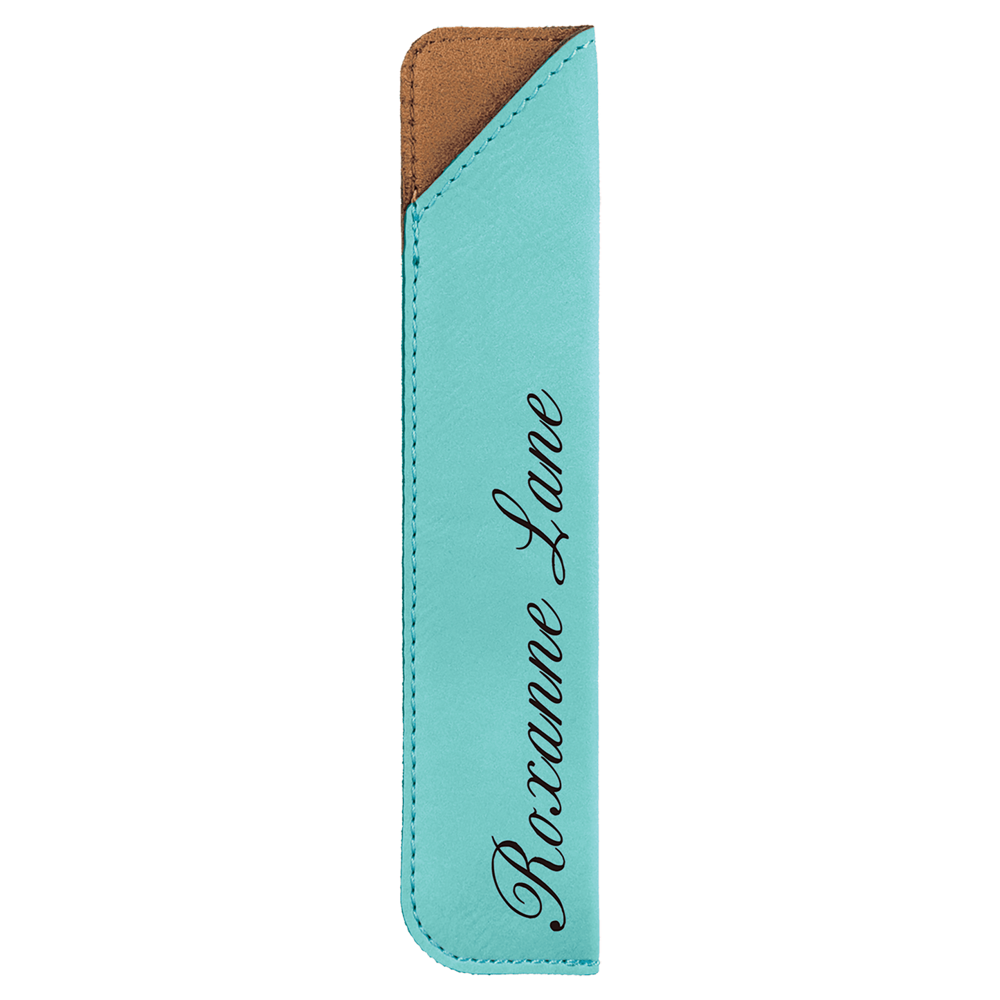 Teal Engravable Leatherette Pen Sleeve - 6 1/4"