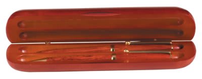 Rosewood Finish 2-Pen Case (Case only, pen/pencil not included) - 6 3/4" x 2"