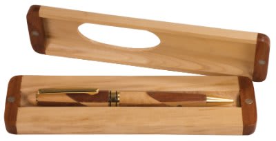 Maple/Rosewood Finish Pen Case (Case only, pen not included) - 6 3/4" x 1 7/8"