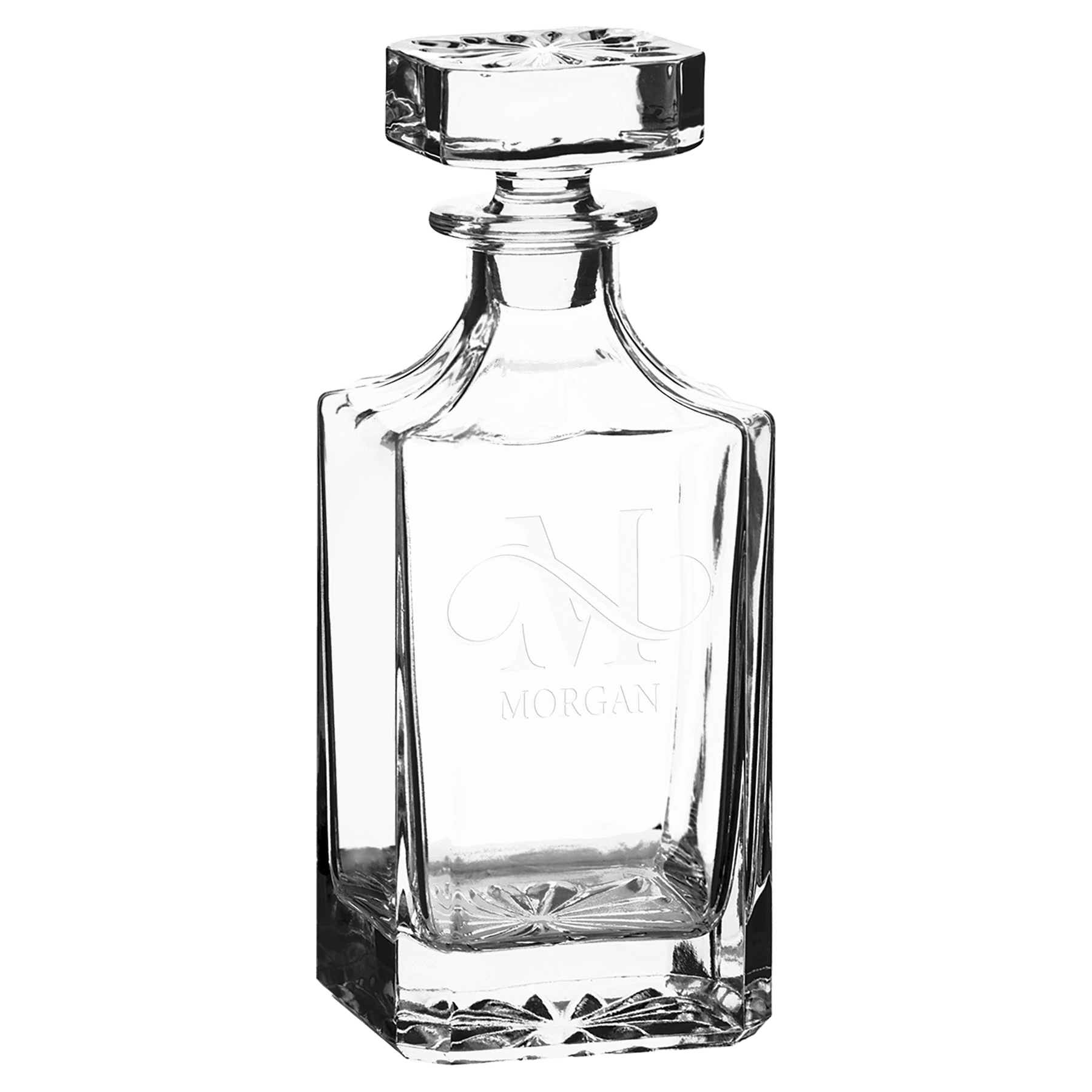 Polar Camel 750 mL Square Glass Decanter in Black Gift Box with Printed Paper Sleeve