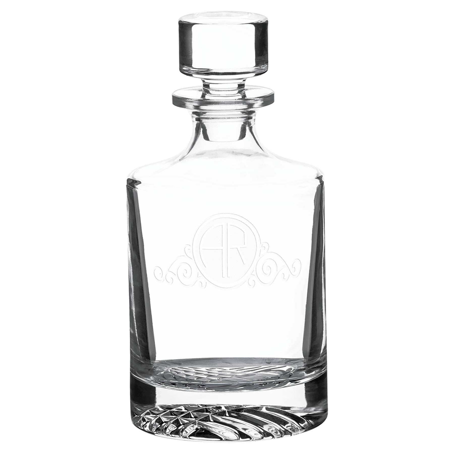 Polar Camel 850 mL Round Glass Decanter in Black Gift Box with Printed Paper Sleeve