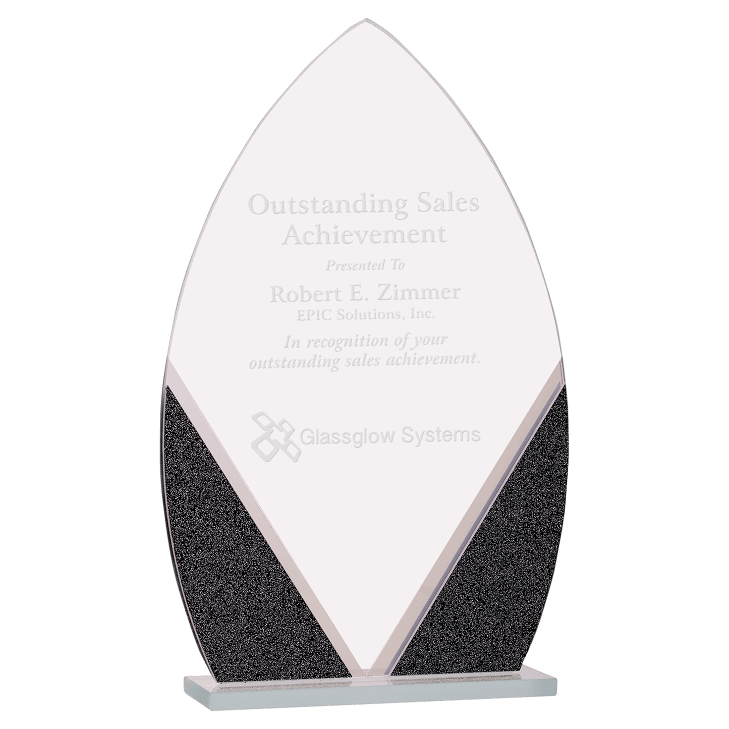 Oval Designer Glass Award - 7 1/4"