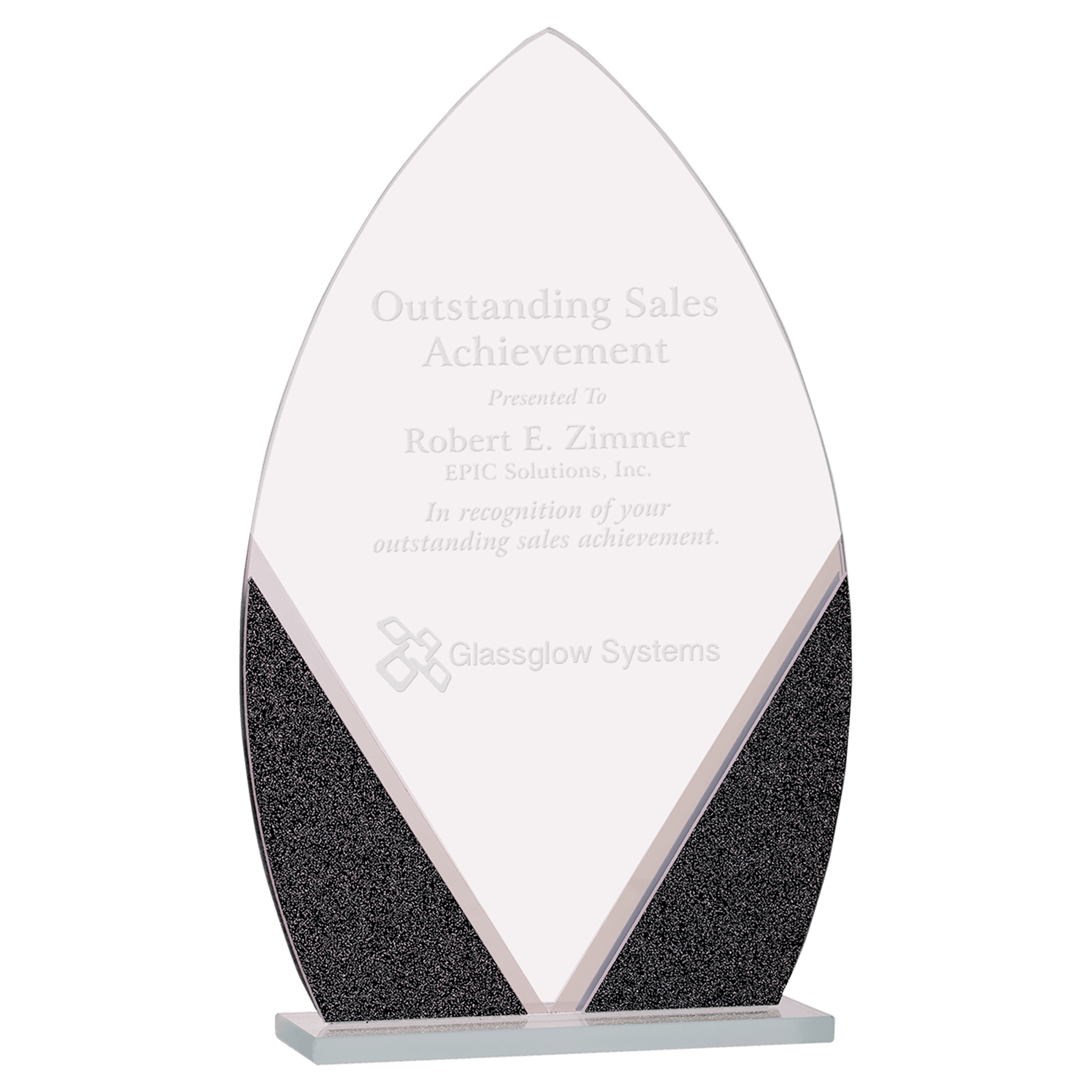 Oval Designer Glass Award - 7 1/4"