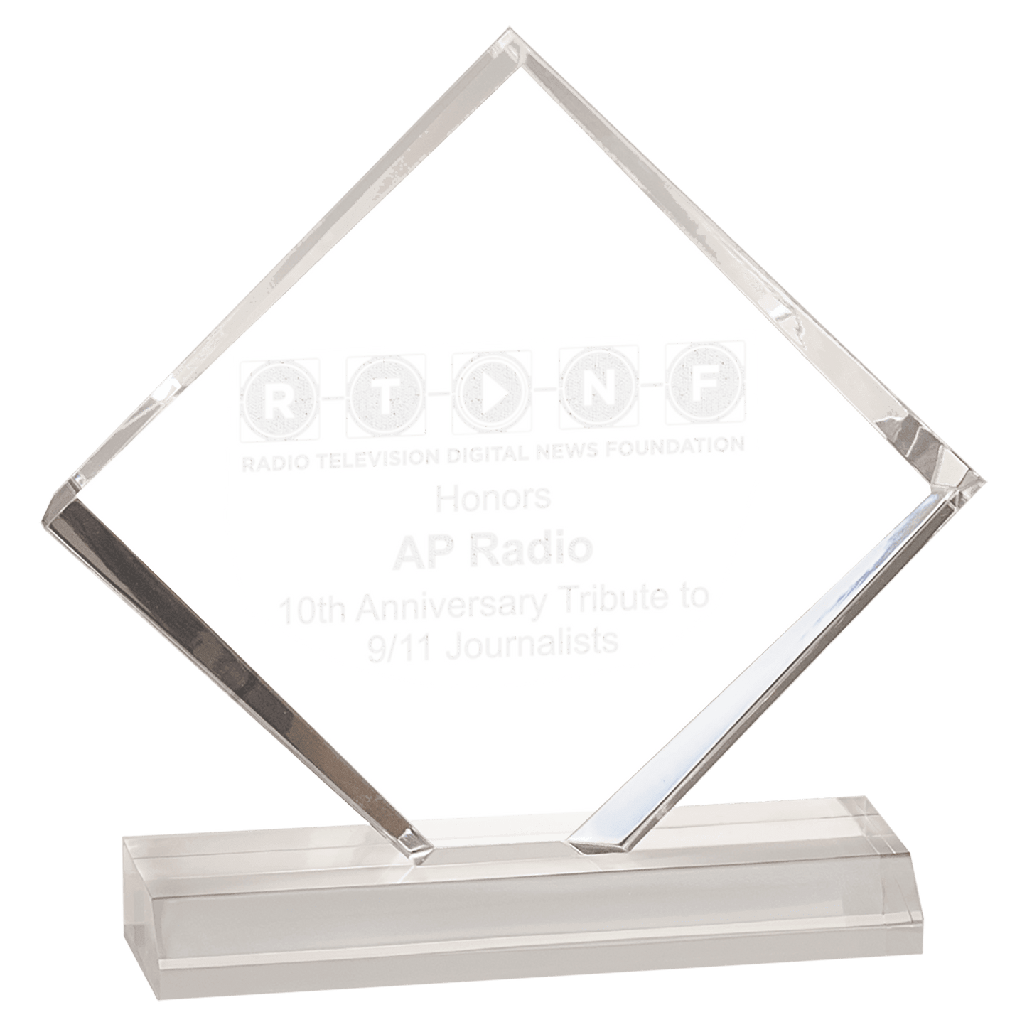 Clear Diamond Jewel Beveled Acrylic Blank - 3 1/2" x 3 1/2"