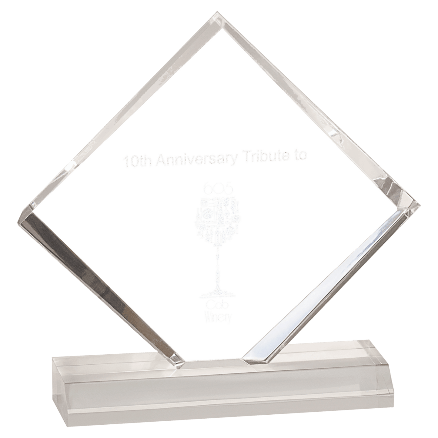 Clear Diamond Jewel Beveled Acrylic Blank - 5" x 5"