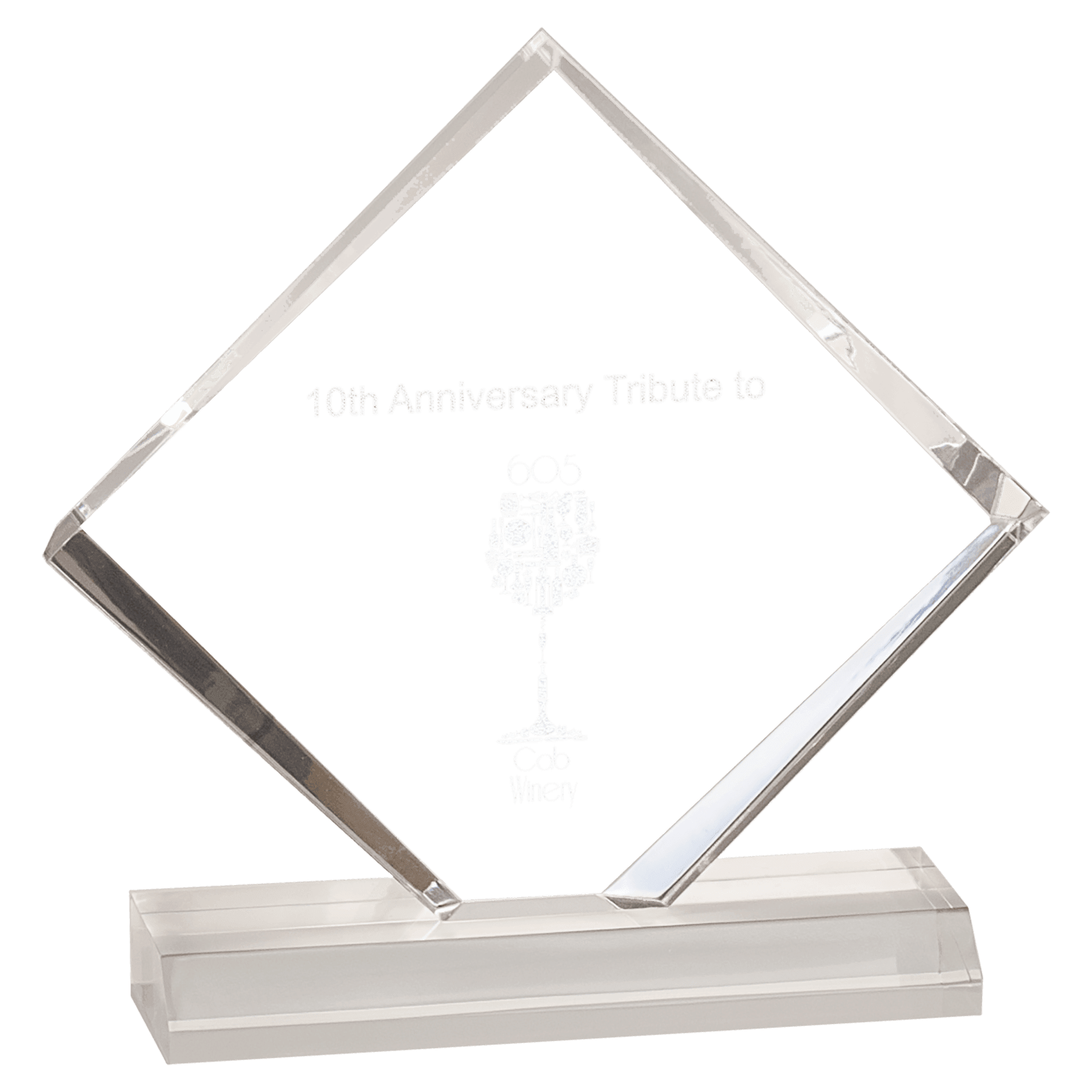 5" x 5" Clear Diamond Jewel Beveled Acrylic Blank