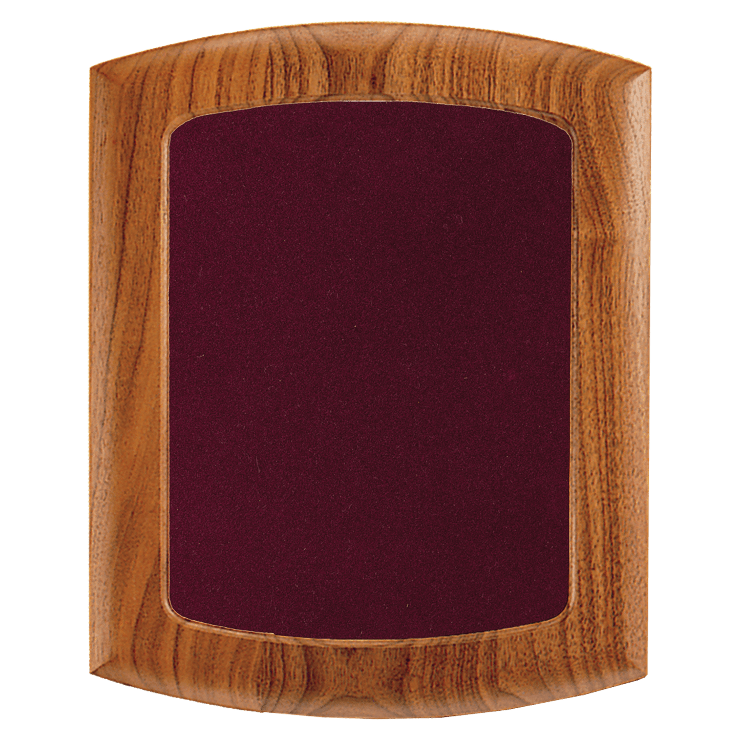 14" x 17" American Walnut Frame with Arched Top and Bottom and Maroon Velour Backing (Assembled)