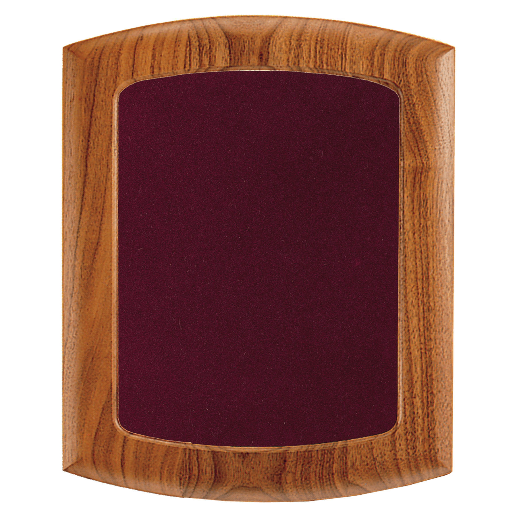 14" x 17" American Walnut Frame with Arched Top and Bottom and Maroon Velour Backing (Assembled)