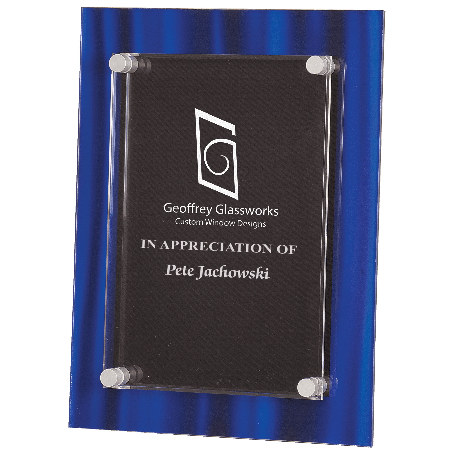 9" x 12" Blue Velvet Stand-Off Acrylic Plaque